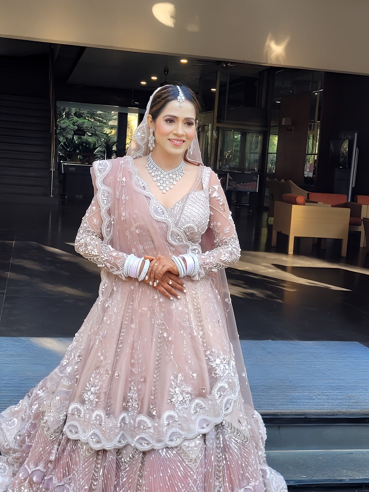 Blush reception makeup by DSB Makeovers