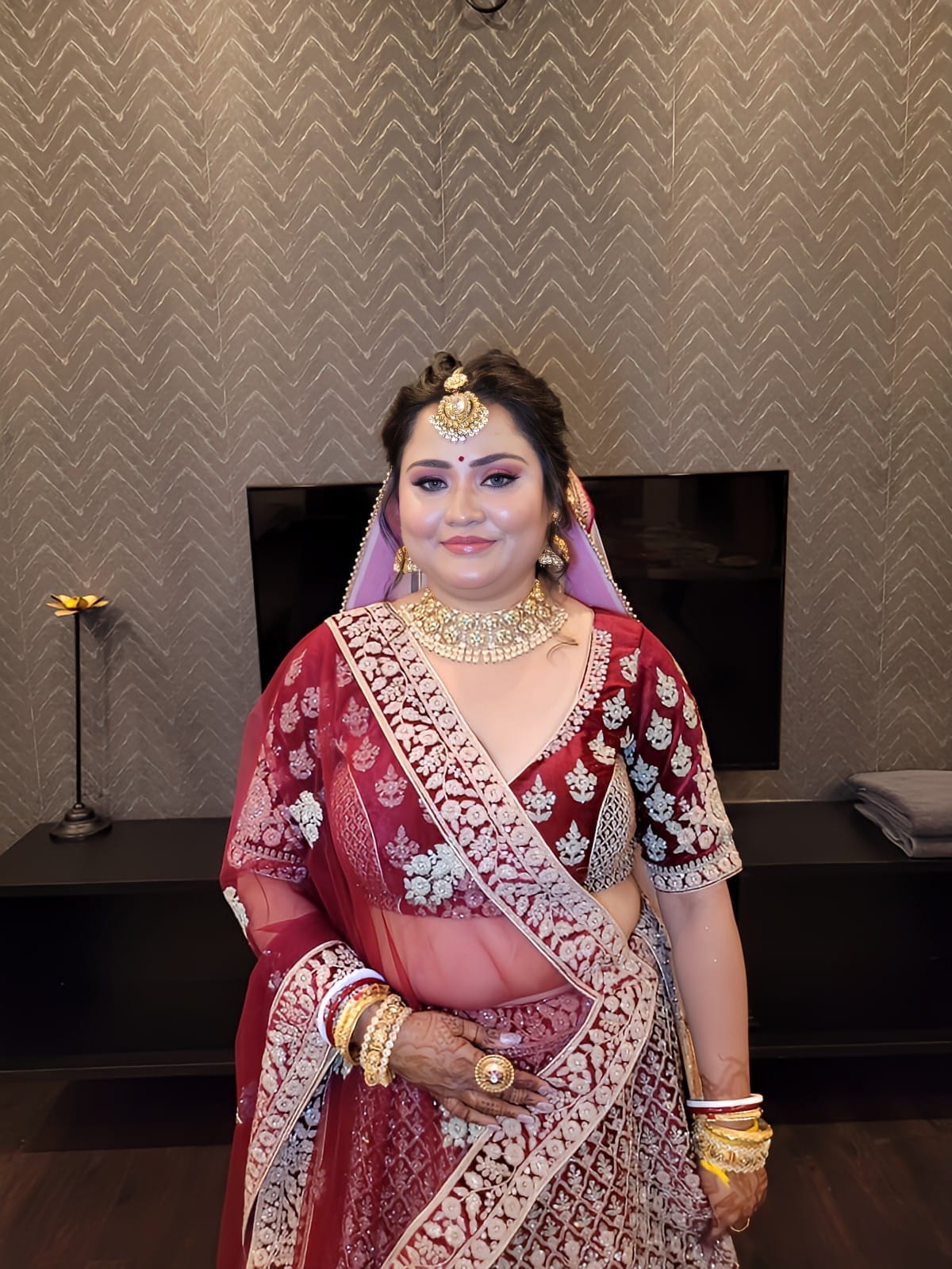 Classic red traditional bridal makeup by DSB Makeovers